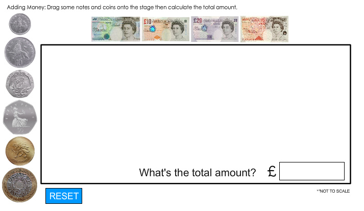 Adding money (coins and notes)