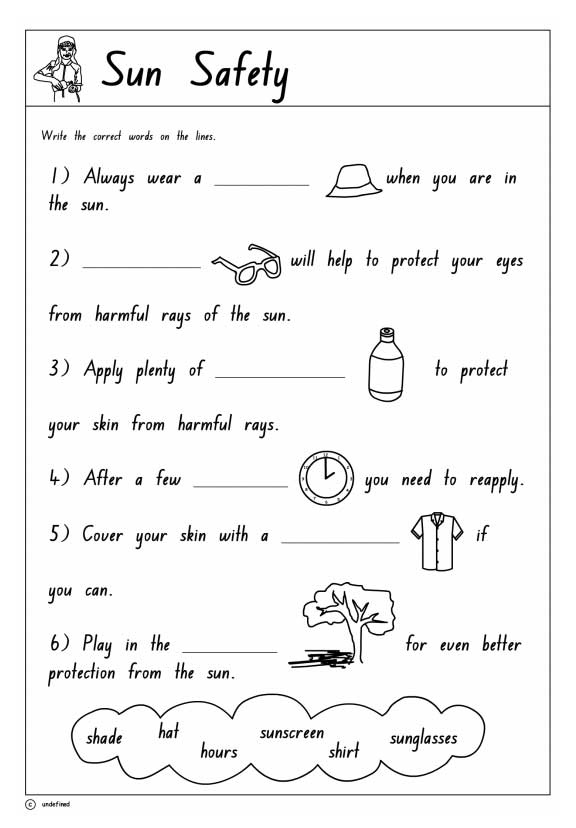 sun safety printable 2 studyladder interactive learning