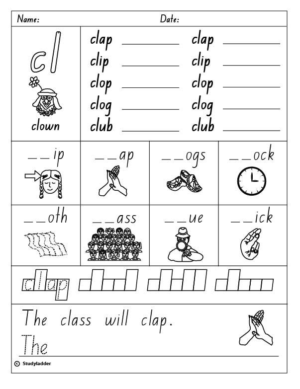 Consonant Blend Cl Studyladder Interactive Learning Games