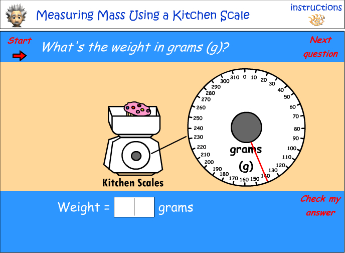 Measuring weight using a kitchen scale