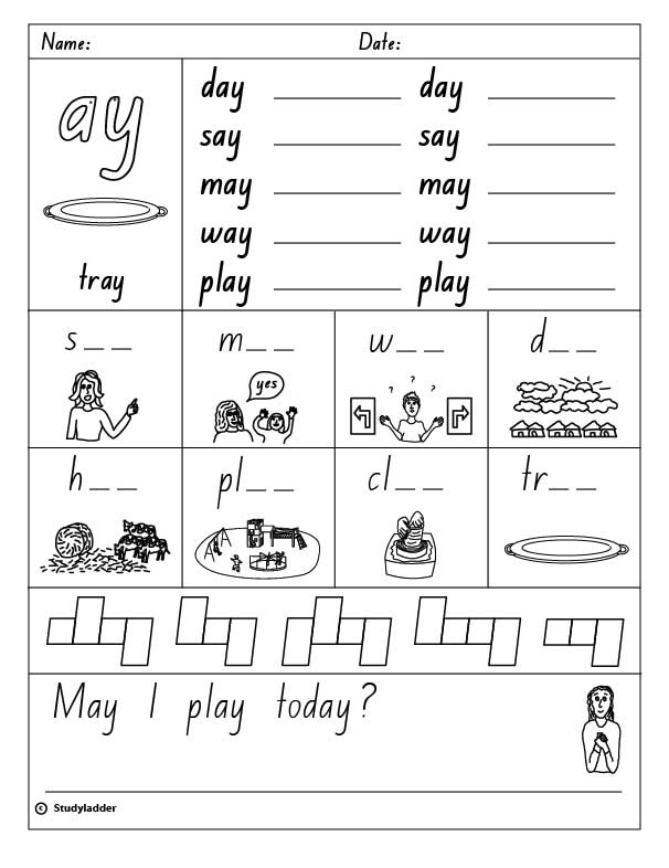 Vowel Digraph Worksheets And Activities A E Ai Ay Digraph Digraphs ...