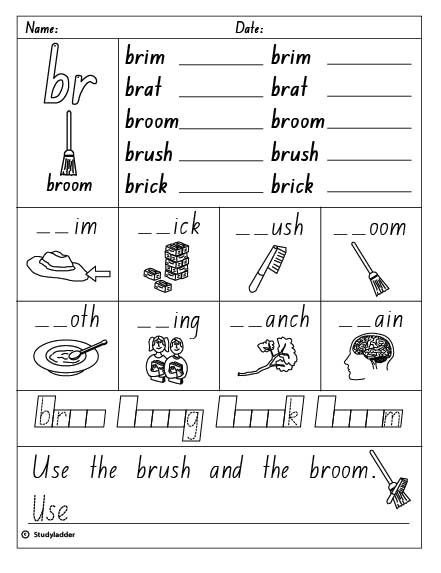 consonant blends br worksheets worksheets blends digraphs trigraphs