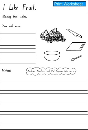 My Fruit Salad -Response Activity 2 - Studyladder Interactive Learning