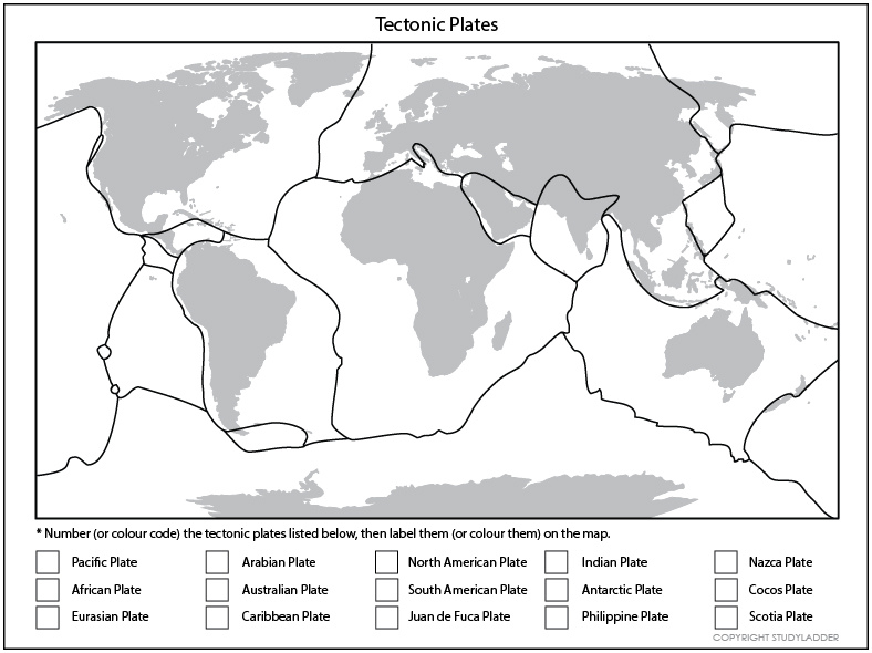 tectonic plates map assignment