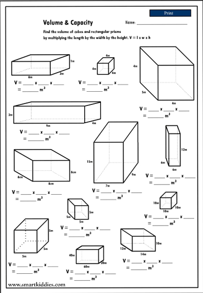 Volume Of Multiple Rectangular Prisms Worksheet