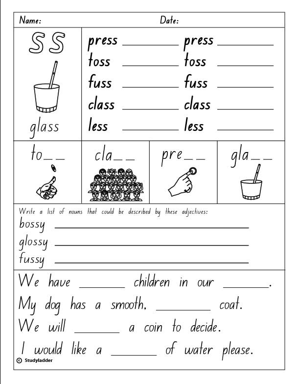 Double Consonants "ss" Studyladder Interactive Learning Games