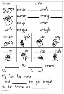 Digraphs- wr Activity Sheet - Studyladder Interactive Learning Games