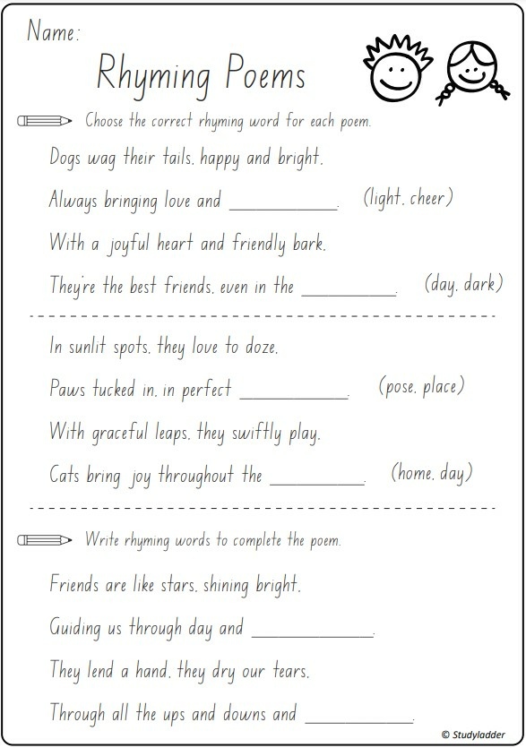 Rhyming Poems Studyladder Interactive Learning Games