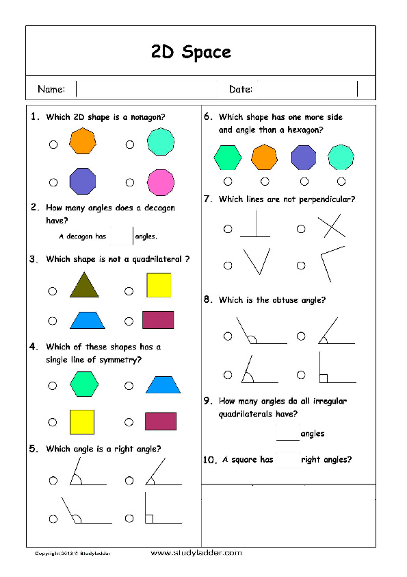 2d and 3d shapes problem solving