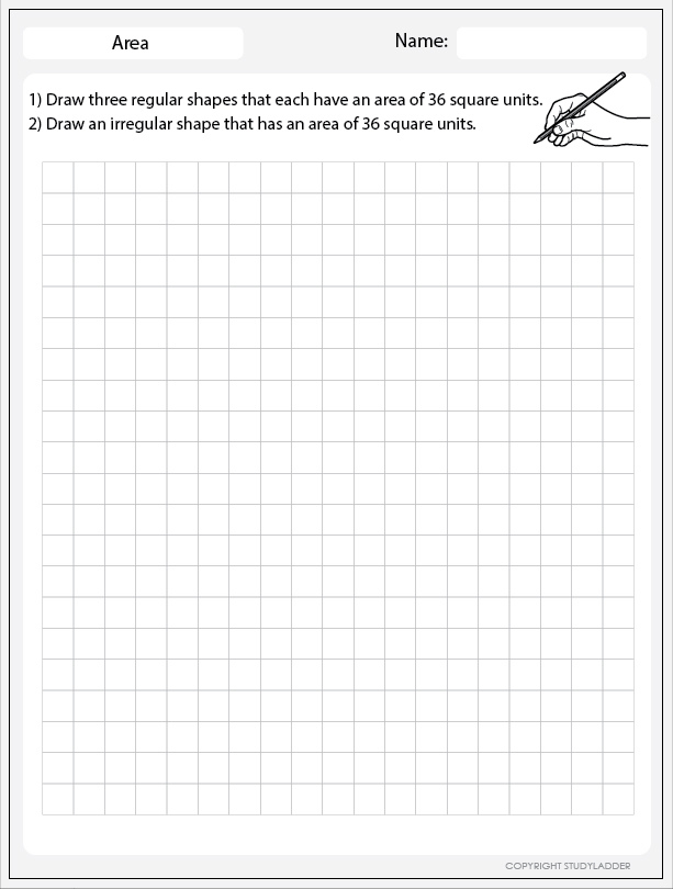 Drawing Shapes That Have A Given Area Studyladder Interactive Learning Games