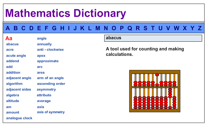 Mathematics Dictionary - Studyladder Interactive Learning Games