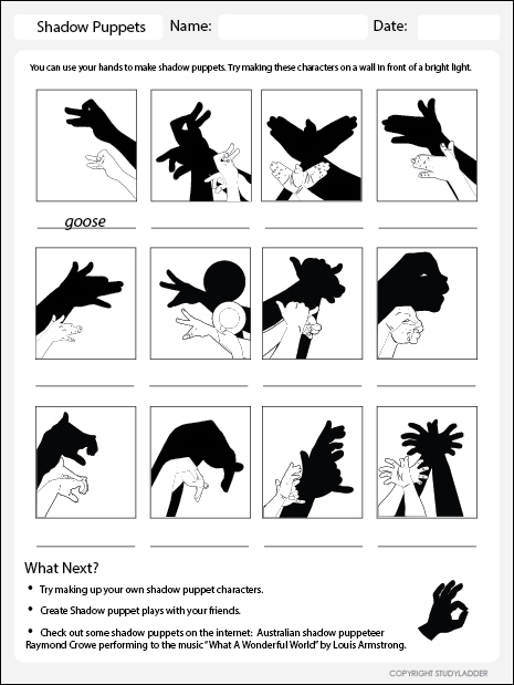 Shadow Hands Worksheet - Studyladder Interactive Learning Games