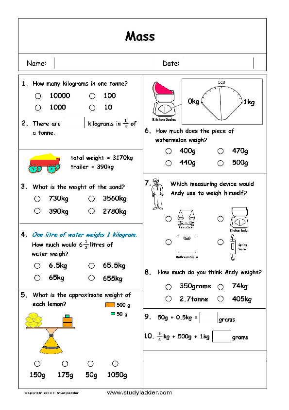 mass and weight problem solving