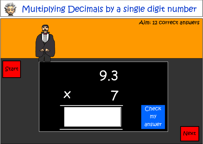 Multiplying decimals by a single digit number