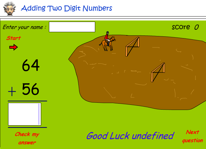 Addition of two digit numbers