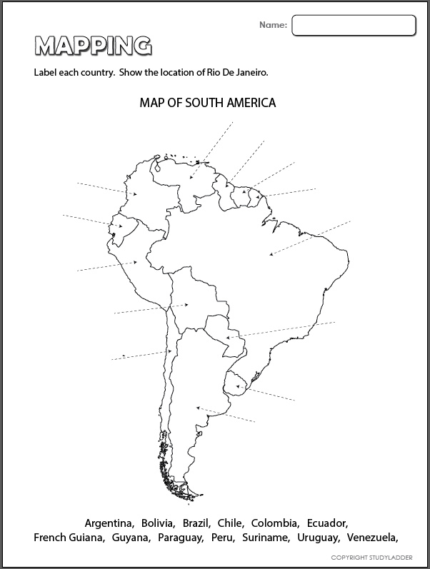 South America Map Activity 2016 Map of South America   Studyladder Interactive Learning Games