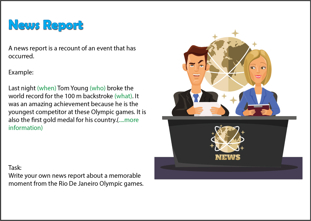 Write a news report - Studyladder Interactive Learning Games