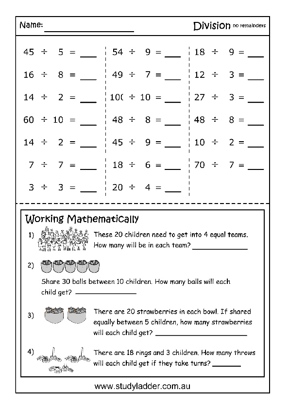Division With No Remainders Studyladder Interactive Learning Games