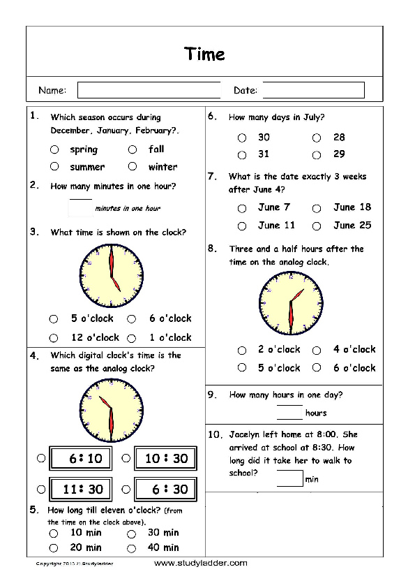 Time - Studyladder Interactive Learning Games