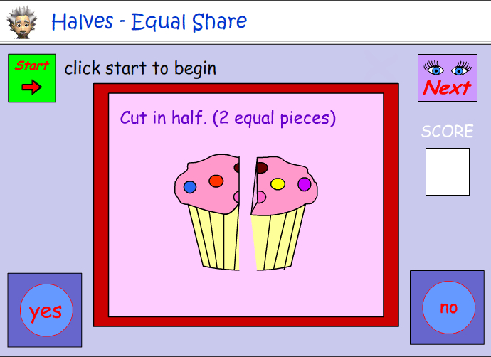 Halves - identifying an equal share