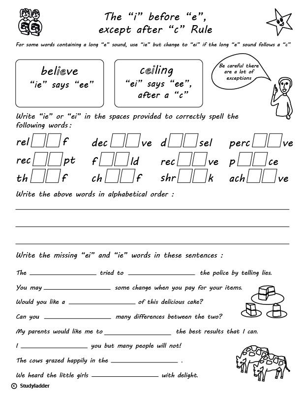 Rule: 'i' before 'e' except after 'c' - Studyladder Interactive Learning  Games