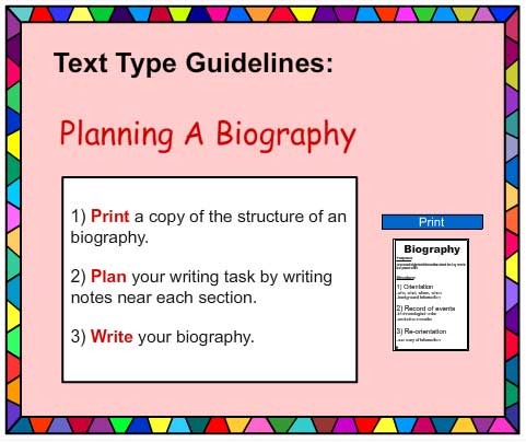 biography recount examples text of Writing  Studyladder Biography  Interactive Poster