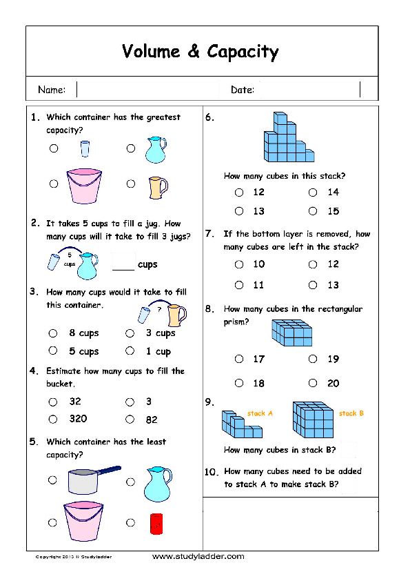 application of the concept of volume problem solving