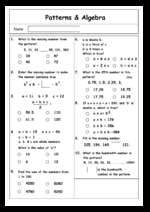 Patterns and Algebra and Mathematics for All Grades