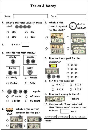 money problem solving mathematics skills online interactive activity