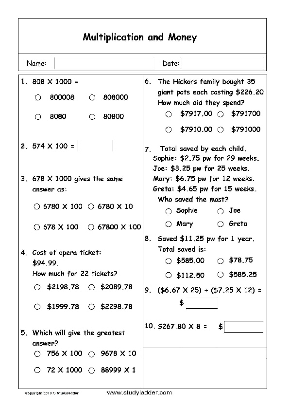 Money Problem Solving - Studyladder Interactive Learning Games