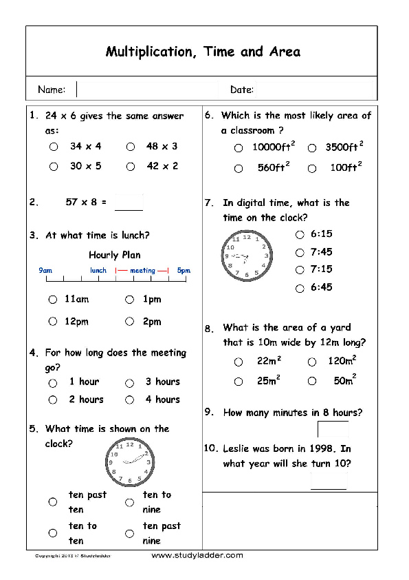 time problem solving questions year 2