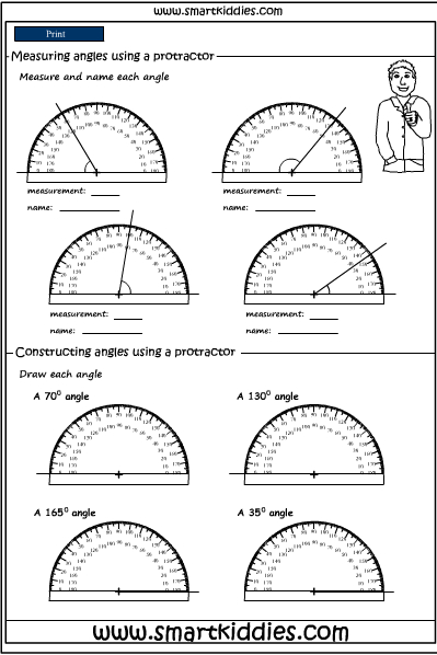 measuring angles with protractors worksheet