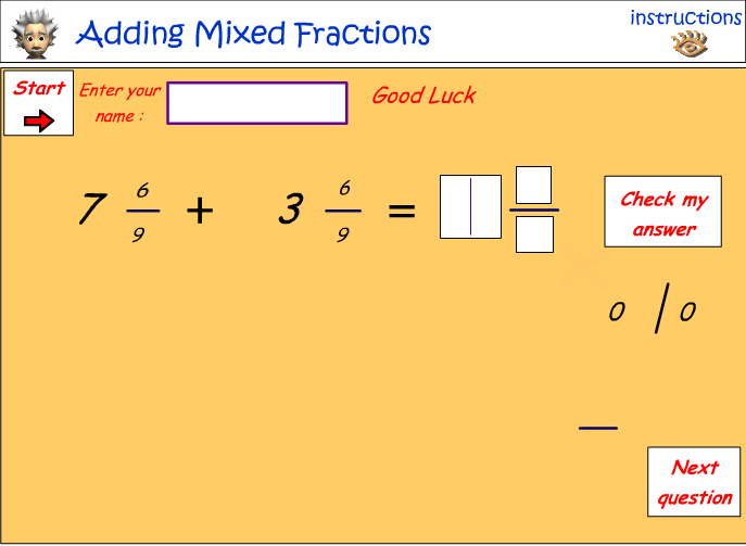 Adding fractions with the same denominators