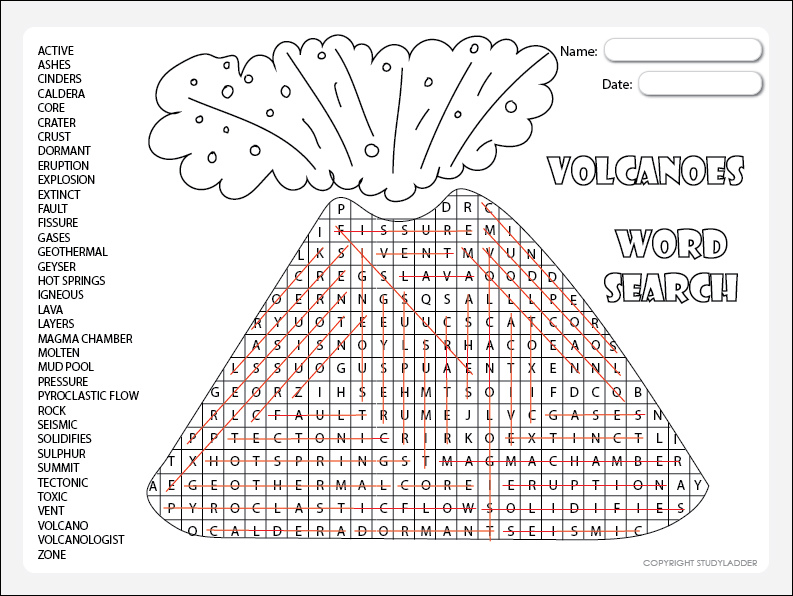 Volcano Word Search Puzzle Puzzles To Play In 2020 Free Printable Volcano Word Search Volcanic