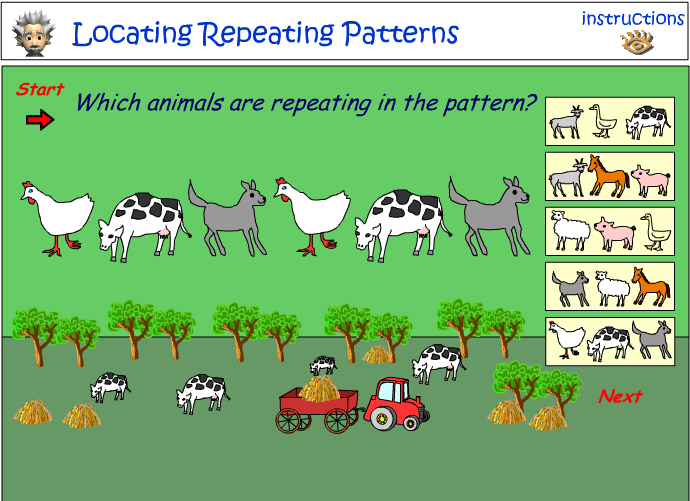 Identifying repeating picture patterns