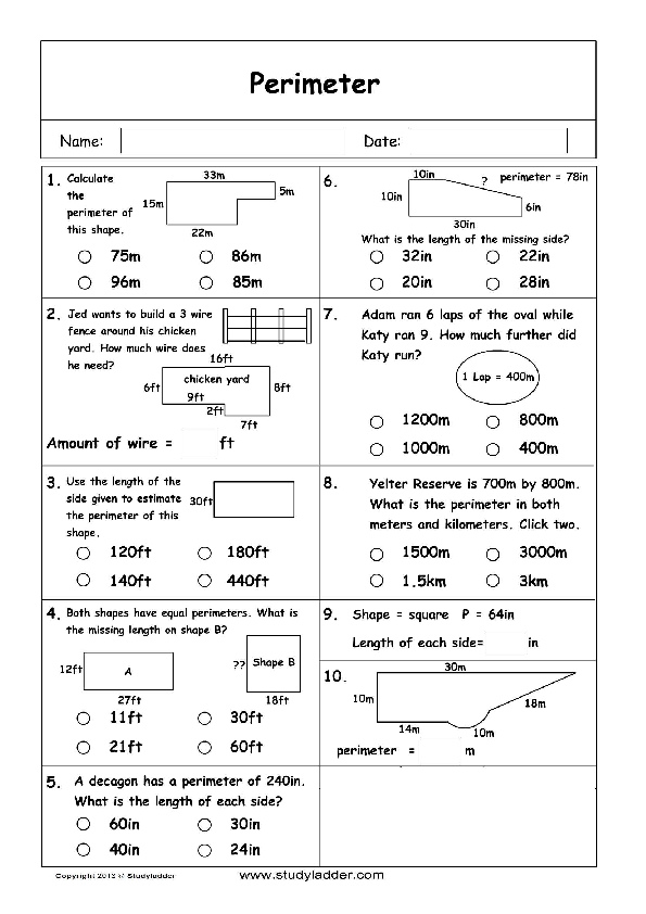 perimeter on a grid reasoning and problem solving