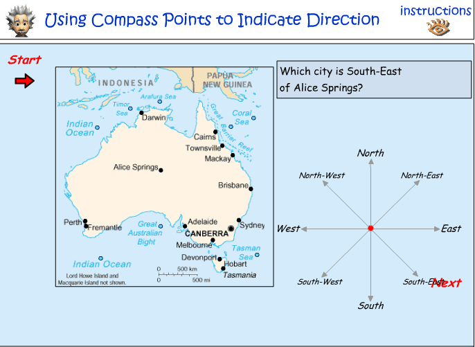 Using compass points to indicate directions Studyladder Interactive