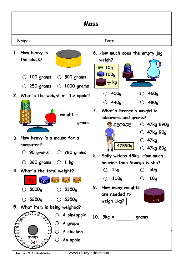 mass and weight problem solving