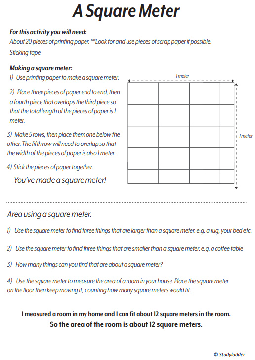 Measuring using a square meter Studyladder Interactive Learning Games