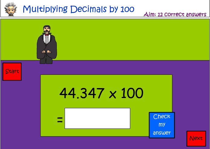 Multiplying decimals by 100