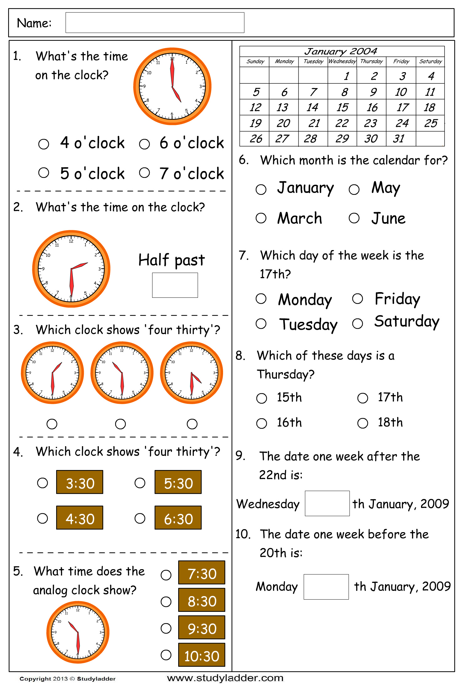 Telling The Time Problem Solving Worksheet Riset