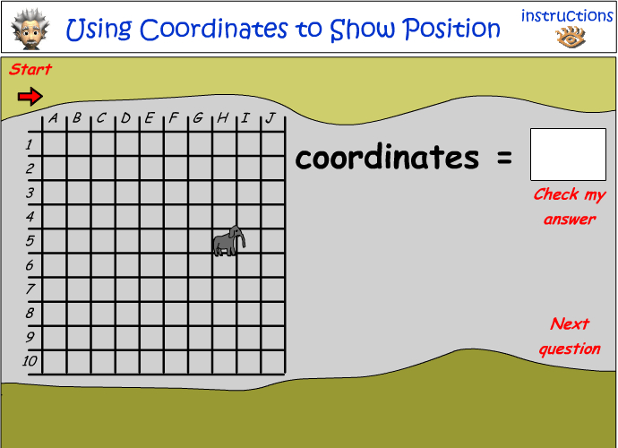 Using coordinates to show position